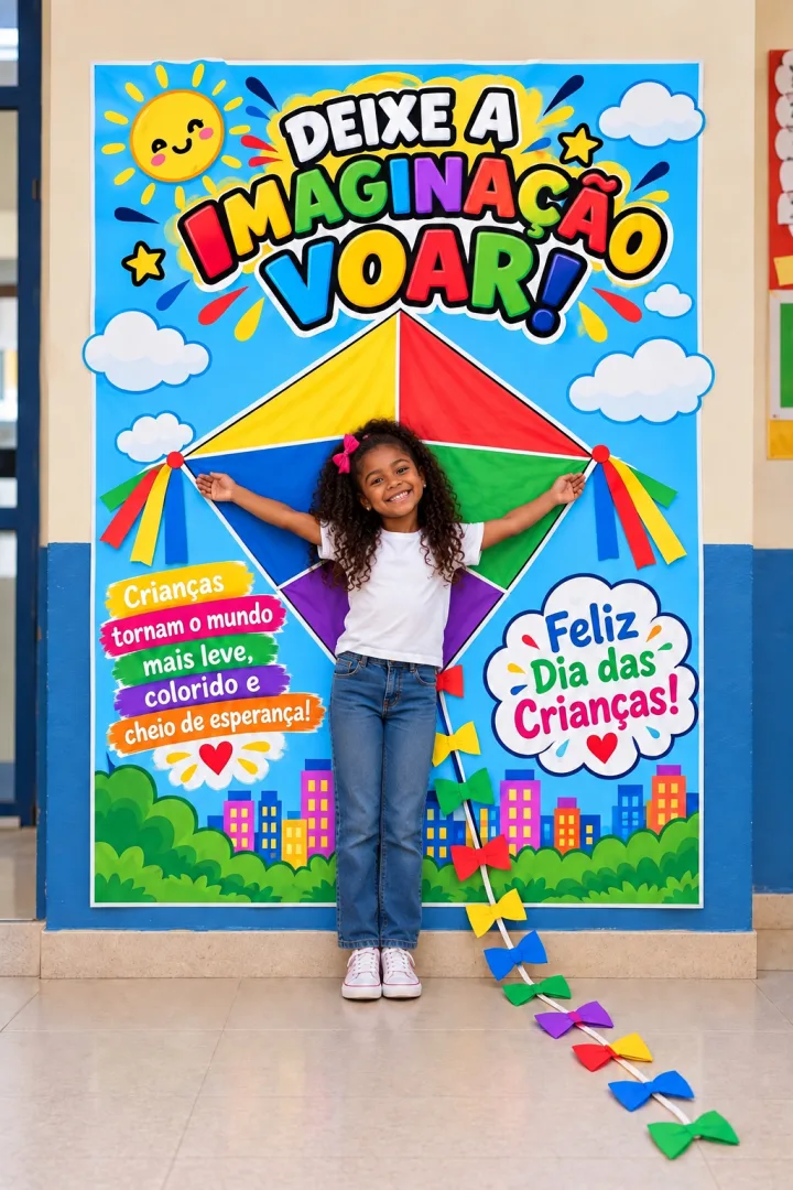 Painel Dia das Crianças Educação Infantil – Deixe a Imaginação Voar Em PDF!  — imagem 4