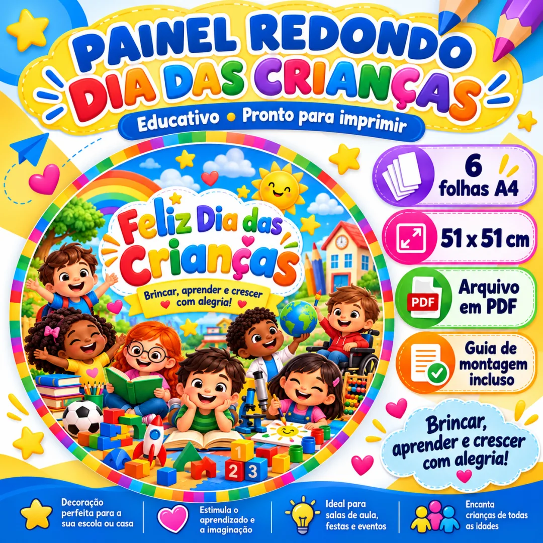 Painel Dia das Crianças PP - Educação Infantil em PDF — imagem 2