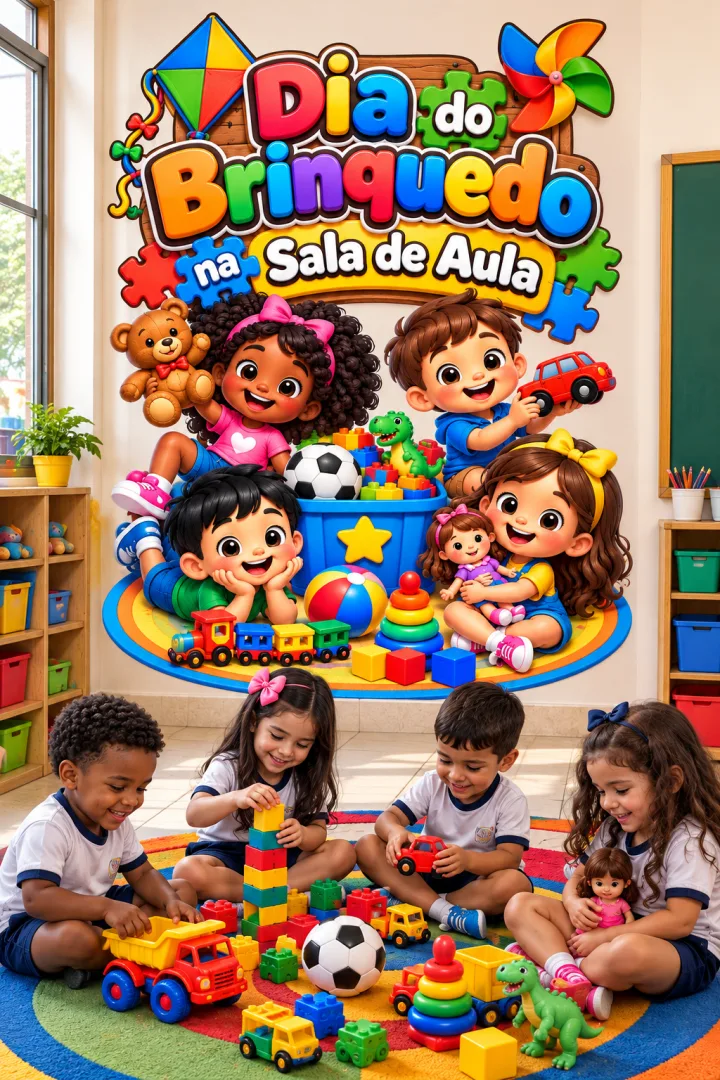 Painel Dia do Brinquedo - Educação Infantil - PDF - 9 Folhas A4 — imagem 2