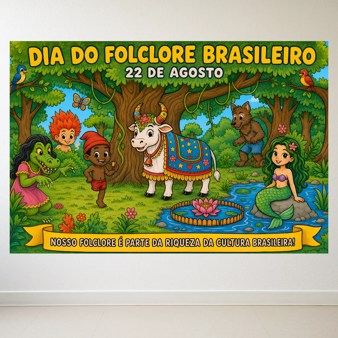 Painel Dia do Folclore (22 de Agosto) - 2 Tamanhos — imagem 3