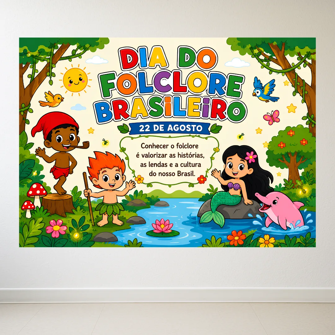 Painel Dia do Folclore Brasileiro – 2 Tamanhos — imagem 2
