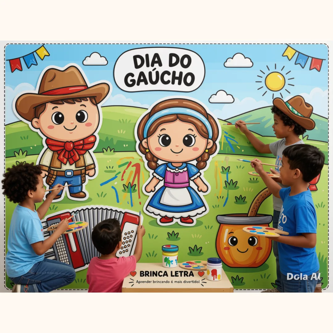 Painel Dia do Gaúcho para Colorir + Plano de Aula Educação Infantil — imagem 2