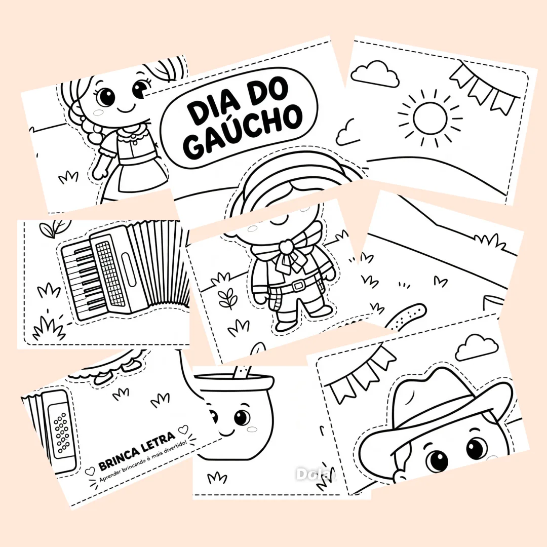 Painel Dia do Gaúcho para Colorir + Plano de Aula Educação Infantil — imagem 3