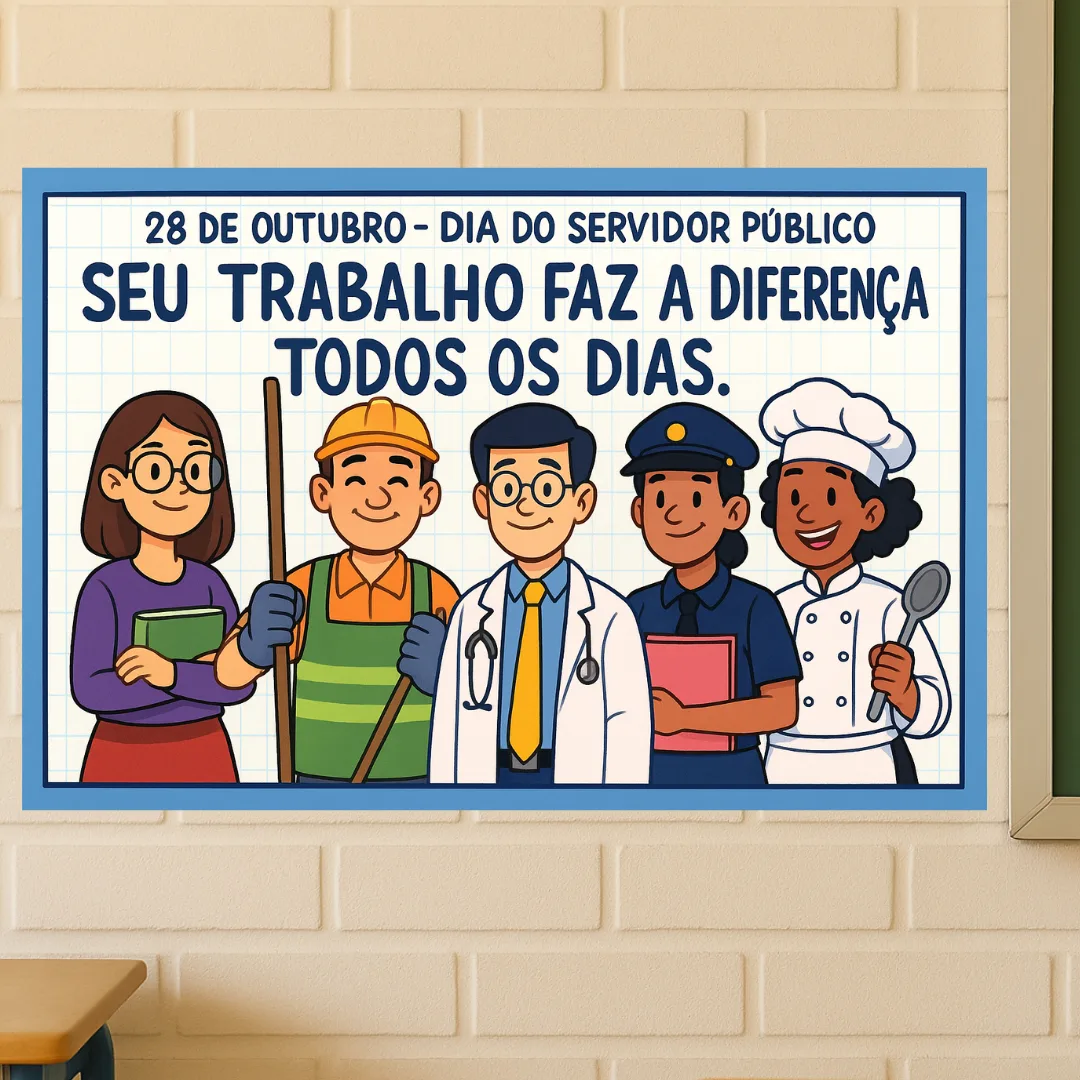Painel dia do Servidor público em 8 ou 18 folhas A4 — imagem 3