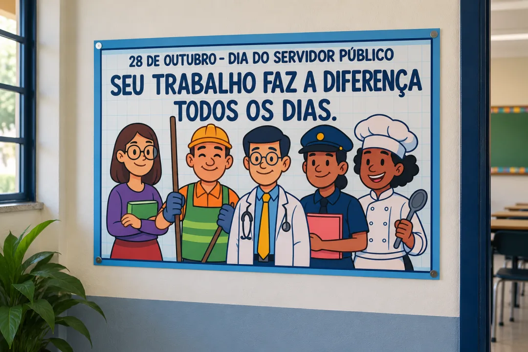 Painel dia do Servidor público em 8 ou 18 folhas A4 — imagem 4