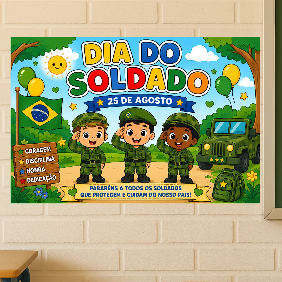 Painel Dia do Soldado – 25 de Agosto (8 ou 18 Folhas A4) — imagem 2