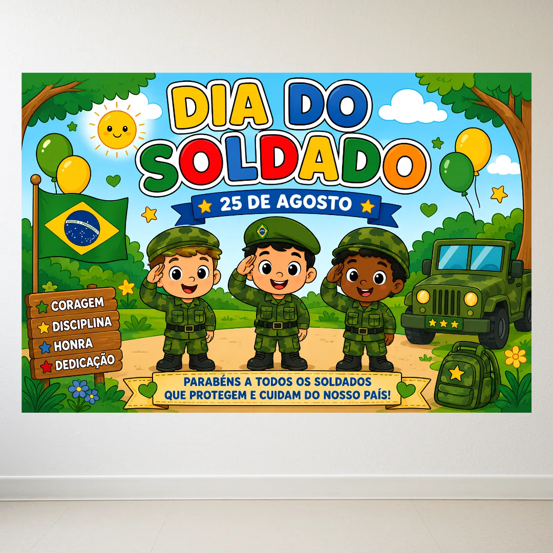 Painel Dia do Soldado – 25 de Agosto (8 ou 18 Folhas A4) — imagem 3