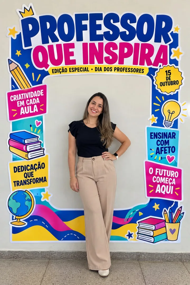 Painel Dia dos Professores – Capa de Revista para Fotos Anos Iniciais — imagem 3