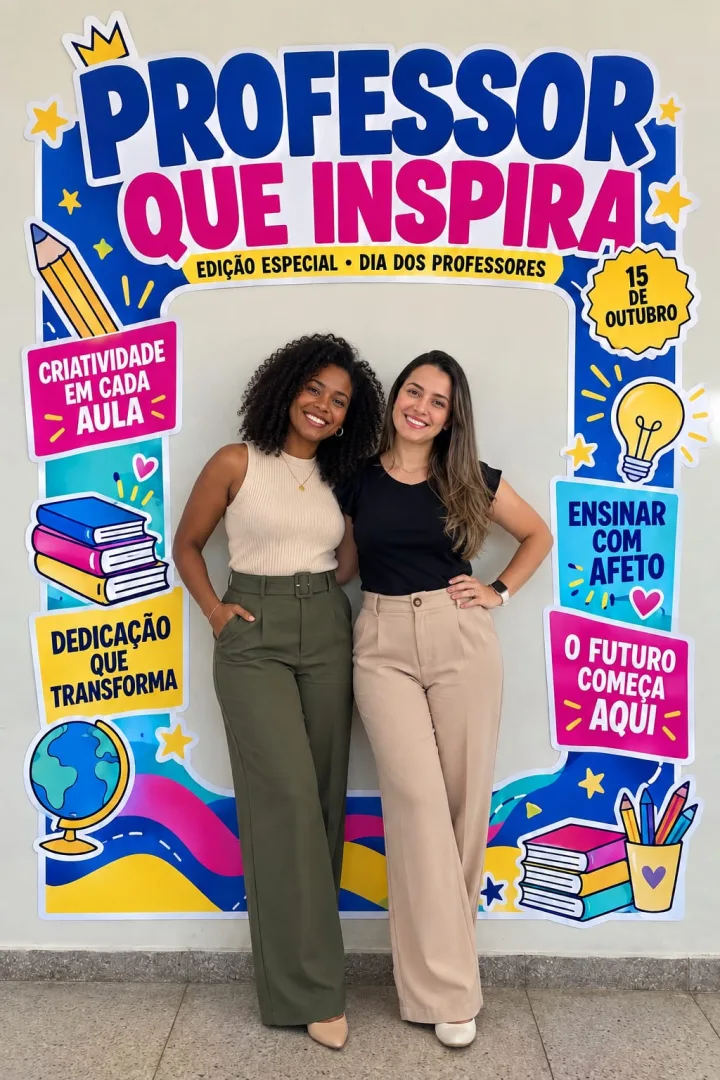 Painel Dia dos Professores – Capa de Revista para Fotos Anos Iniciais — imagem 4