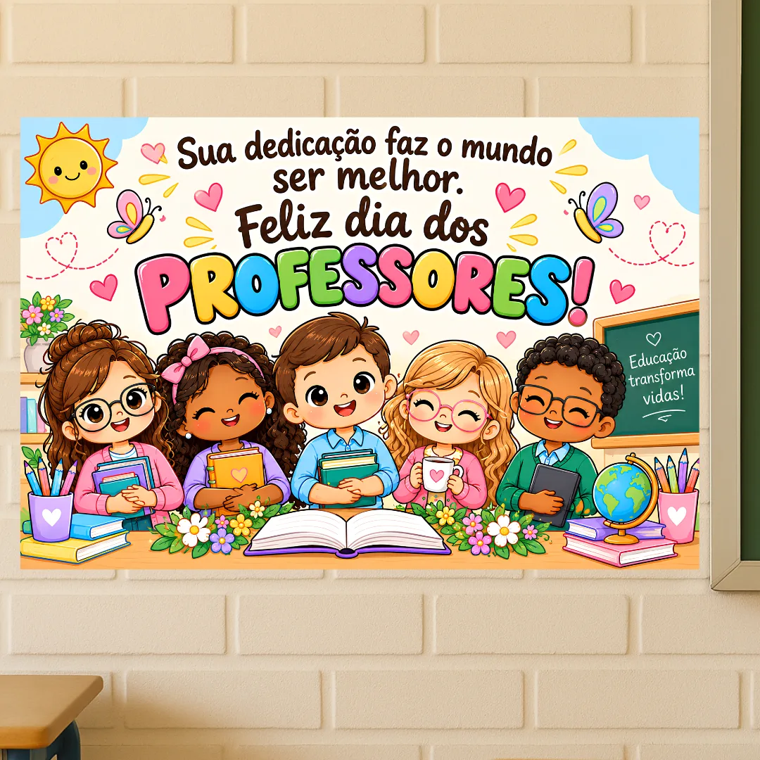 Painel Dia dos Professores + Porta Bombom – Kit para Decoração Escolar — imagem 2