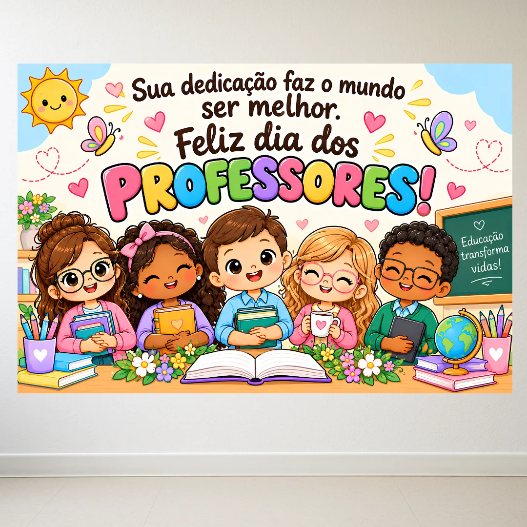 Painel Dia dos Professores + Porta Bombom – Kit para Decoração Escolar — imagem 4