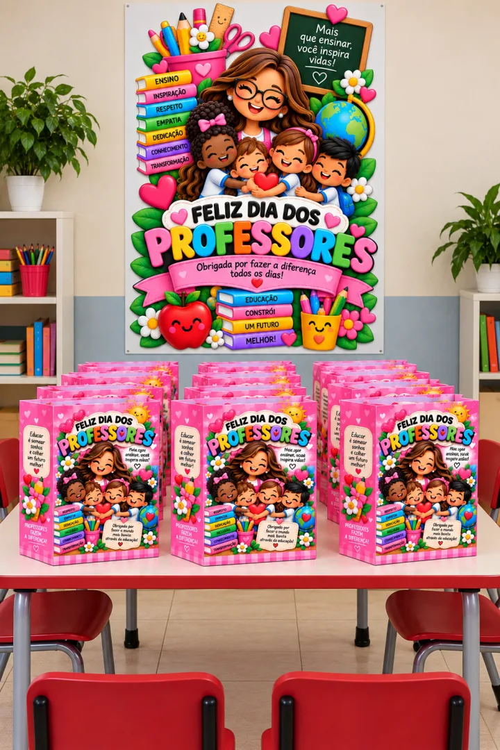 Painel Dia dos Professores + Sacolinha - PDF - 18 Folhas — imagem 2