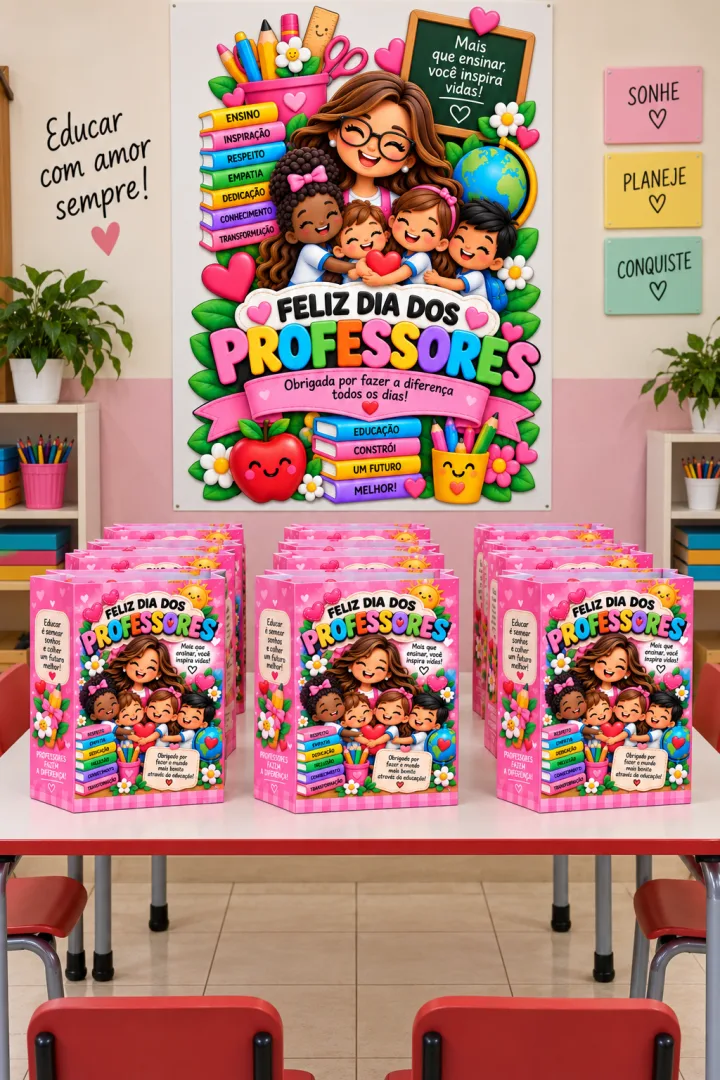 Painel Dia dos Professores + Sacolinha - PDF - 18 Folhas — imagem 3