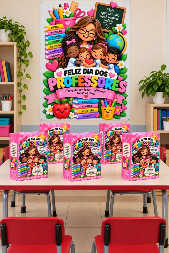 Painel Dia dos Professores + Sacolinha - PDF - 18 Folhas — imagem 4