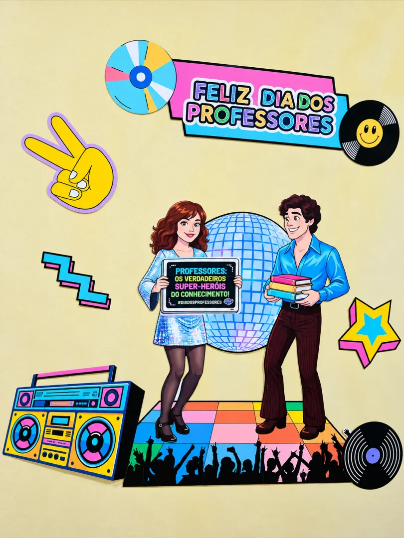 Painel Dia dos Professores – Tema Anos 80 - Em PDF — imagem 3
