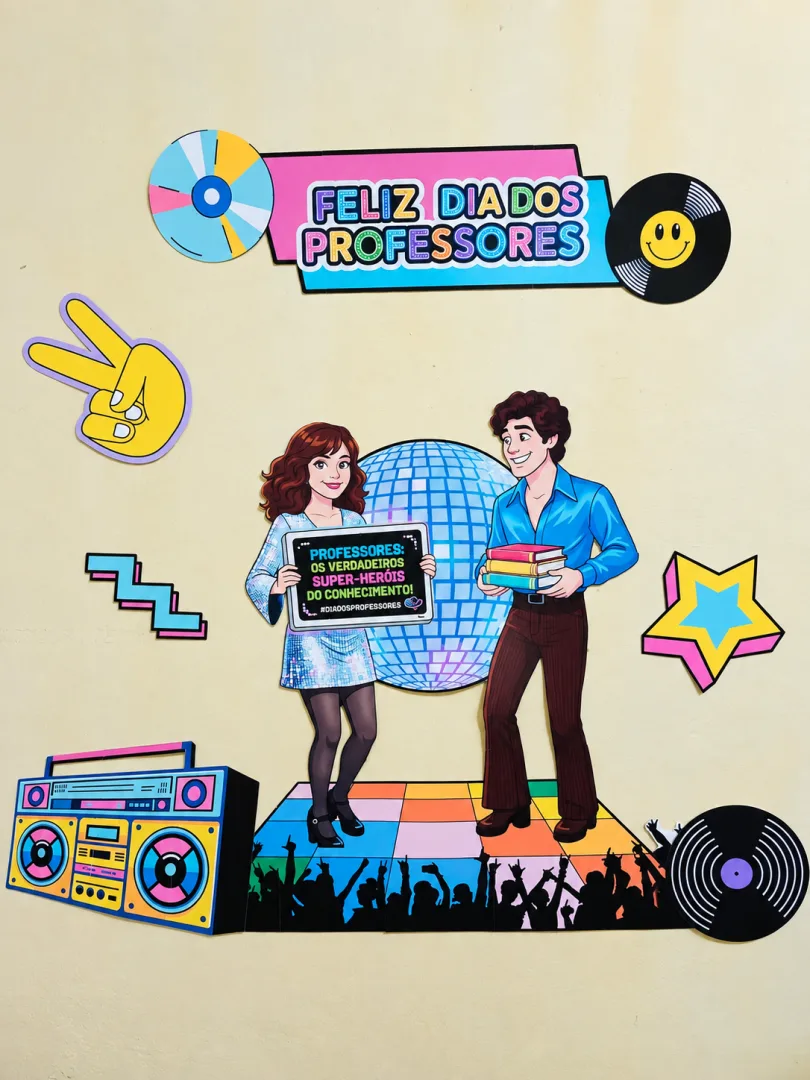 Painel Dia dos Professores – Tema Anos 80 - Em PDF — imagem 4