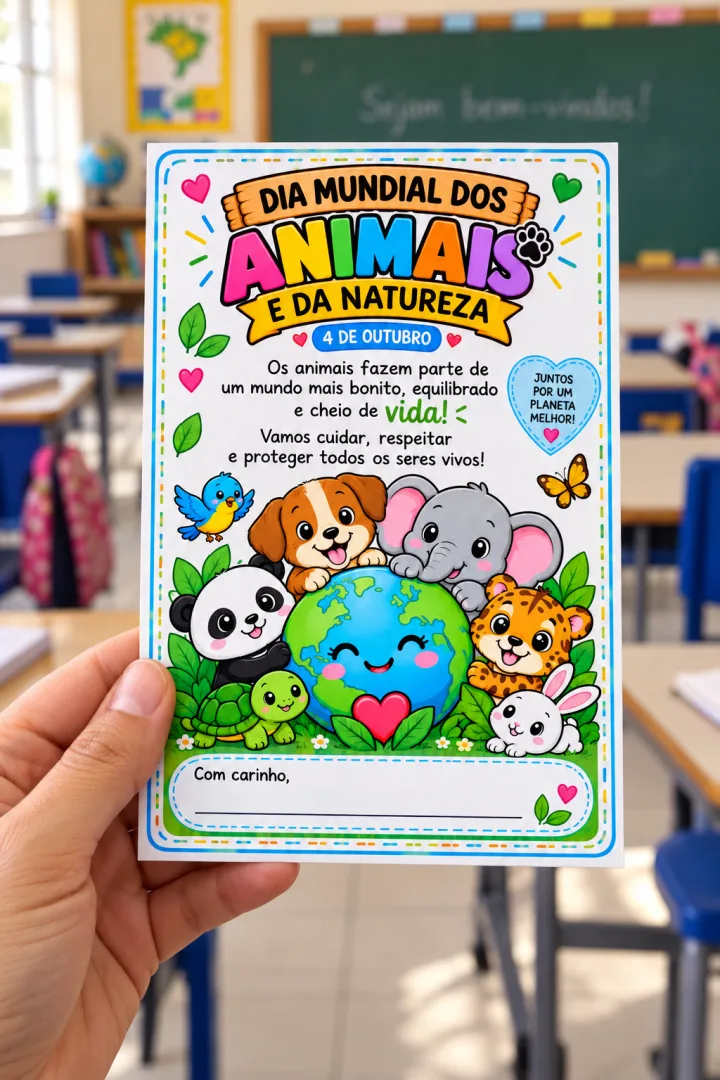 PAINEL DIA MUNDIAL DOS ANIMAIS E DA NATUREZA 🐾🌿💰7,99 Um material colorido, lúdico e encantador para trabalhar com as  — imagem 2