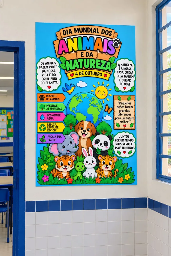 PAINEL DIA MUNDIAL DOS ANIMAIS E DA NATUREZA 🐾🌿💰7,99 Um material colorido, lúdico e encantador para trabalhar com as  — imagem 3