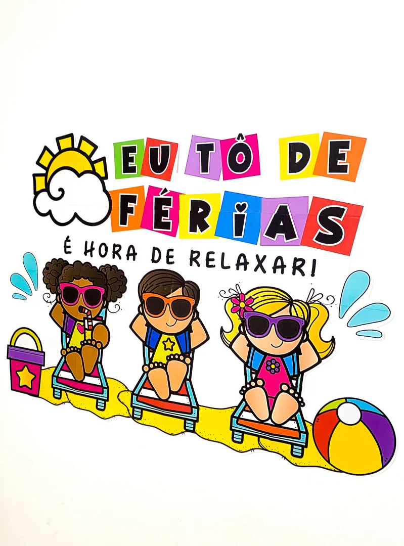 Painel Eu Tô de Férias Educação Infantil e Anos Iniciais em PDF — imagem 4