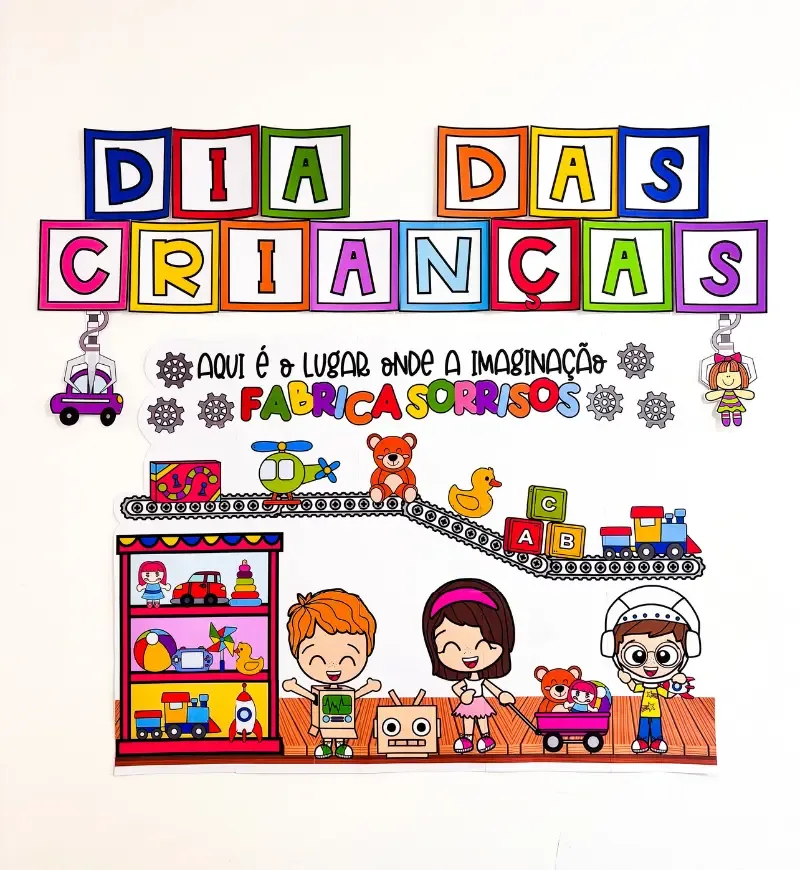 Painel Fábrica de Brinquedos Dia das Crianças em PDF — imagem 2