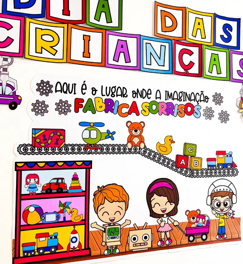 Painel Fábrica de Brinquedos Dia das Crianças em PDF — imagem 6
