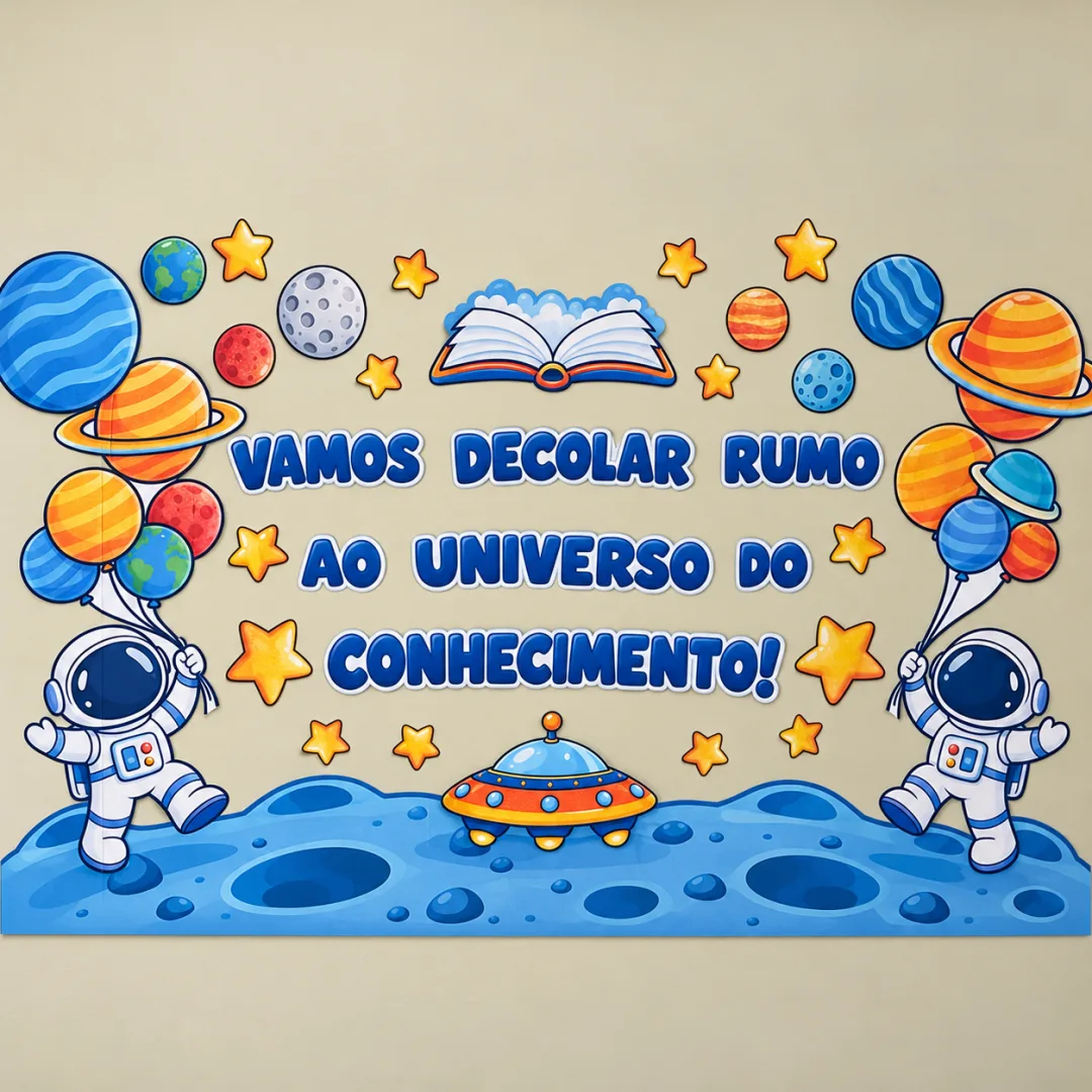 Painel Fundo de Sala - Universo em Conhecimento - PDF - 94 Folhas-Infantil e Fundamental I — imagem 2