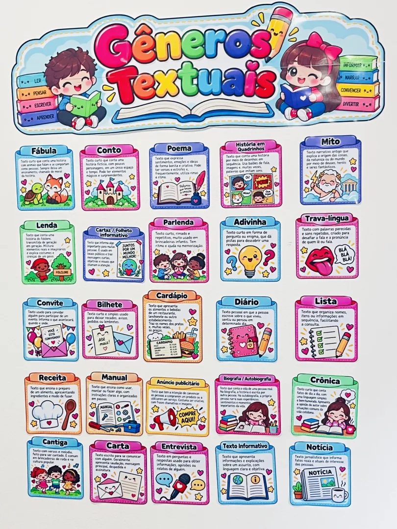 Painel Gêneros Textuais em PDF – Português e Produção de Texto — imagem 2