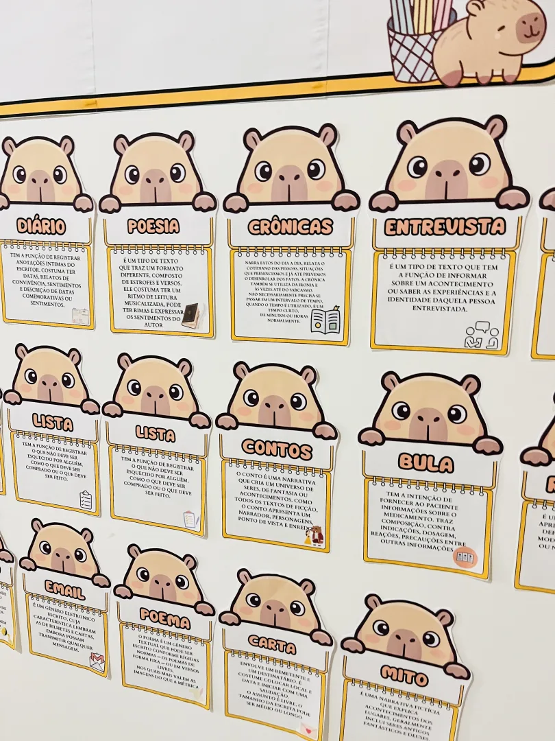 Painel Gêneros Textuais – Tema Capivara — imagem 2