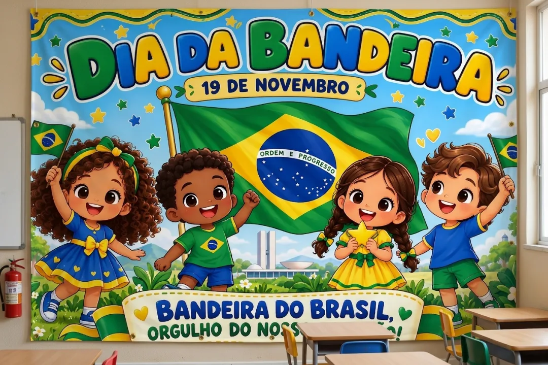 Painel Infantil Dia da Bandeira do Brasil - PDF A4 (8 ou 18 folhas) — imagem 2