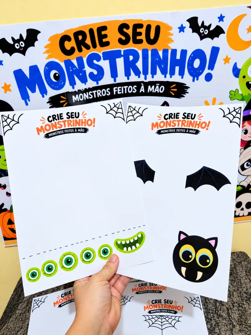 Painel Interativo de Halloween – “Crie seu Monstrinho!” em PDF — imagem 5