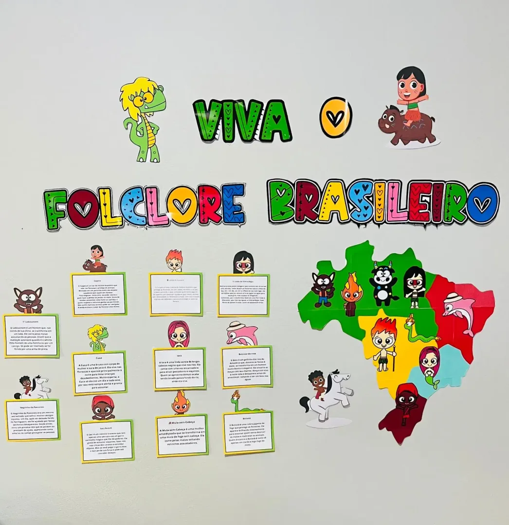 Painel Interativo Viva o Folclore Brasileiro com Mapa e Fichas de Lendas — imagem 2