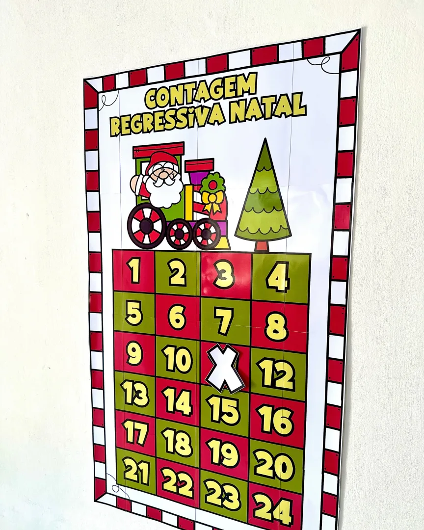 Painel Natalino para Imprimir – Contagem Regressiva de Natal — imagem 2