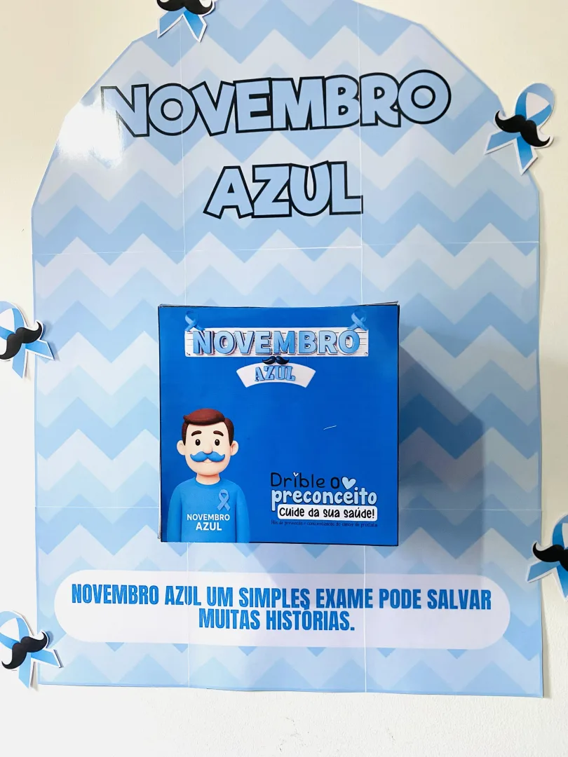  Painel Novembro Azul com Caixa e 24 Fichas de Conscientização — imagem 5