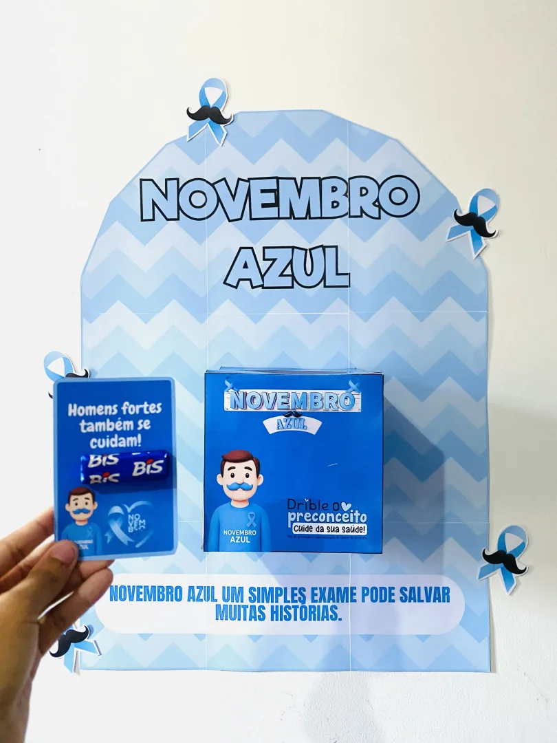Painel Novembro Azul com Caixa e 24 Fichas Educativas em PDF — imagem 4