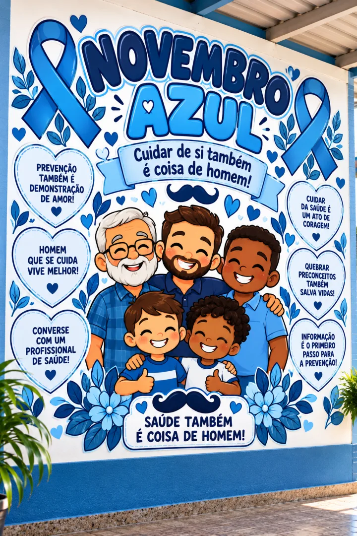 Painel Novembro Azul — Cuidar de si também é coisa de homem! - Ensino Fundamental 1 e2/ Ensino Médio - PDF  — imagem 2