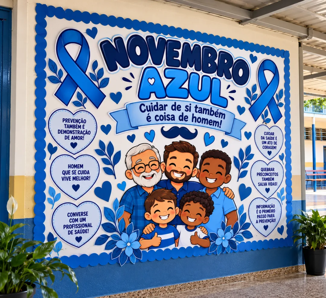 Painel Novembro Azul — Cuidar de si também é coisa de homem! - Ensino Fundamental 1 e2/ Ensino Médio - PDF  — imagem 4