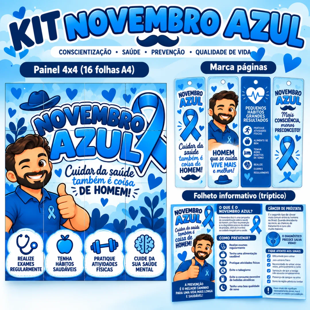 Painel Novembro Azul e Lembrancinhas PDF - 20 Páginas — imagem 2
