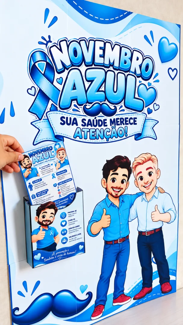 Painel Novembro Azul para Imprimir Painel Informativo com Caixinha Interativa — imagem 3