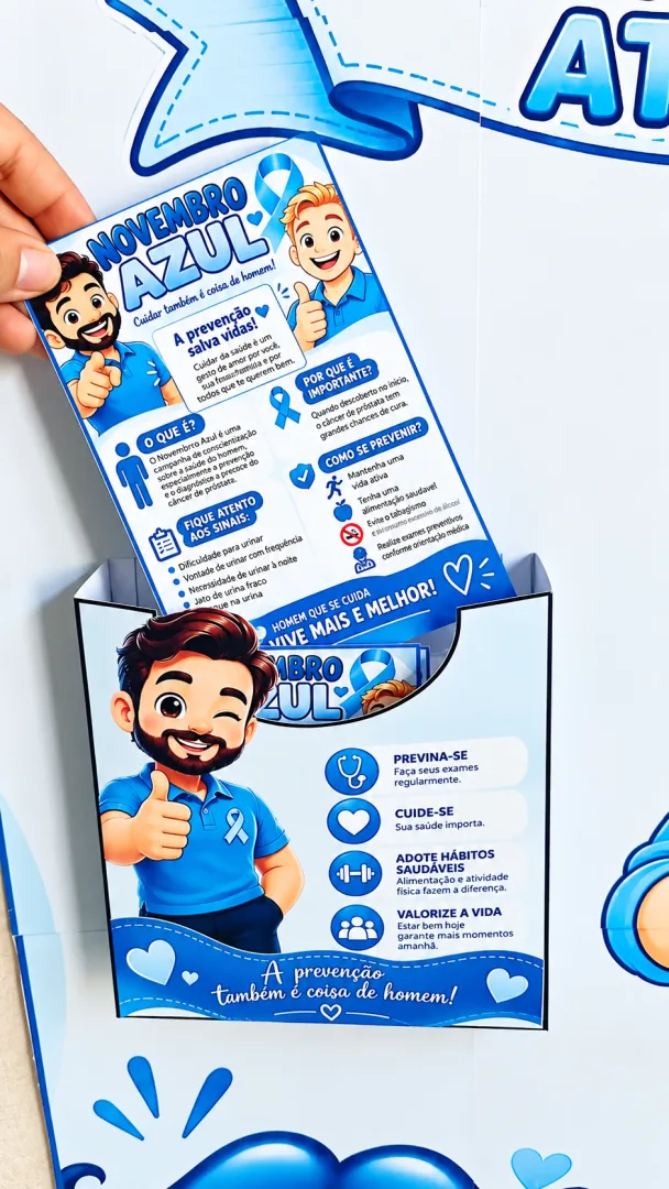 Painel Novembro Azul para Imprimir Painel Informativo com Caixinha Interativa — imagem 2