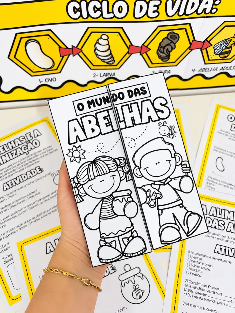 Painel O Mundo das Abelhas Ciclo de Vida e Da Flor ao Mel - Material PDF — imagem 3