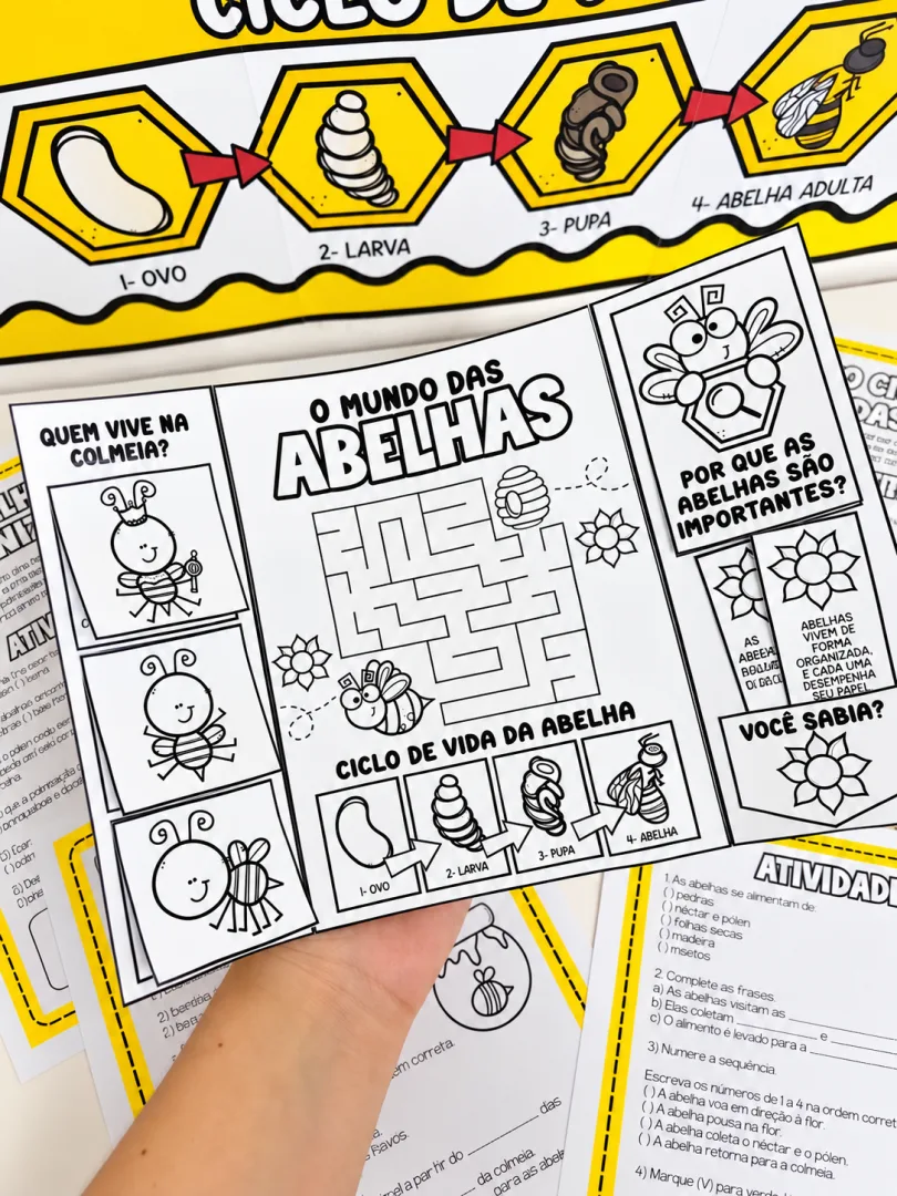 Painel O Mundo das Abelhas Ciclo de Vida e Da Flor ao Mel - Material PDF — imagem 4