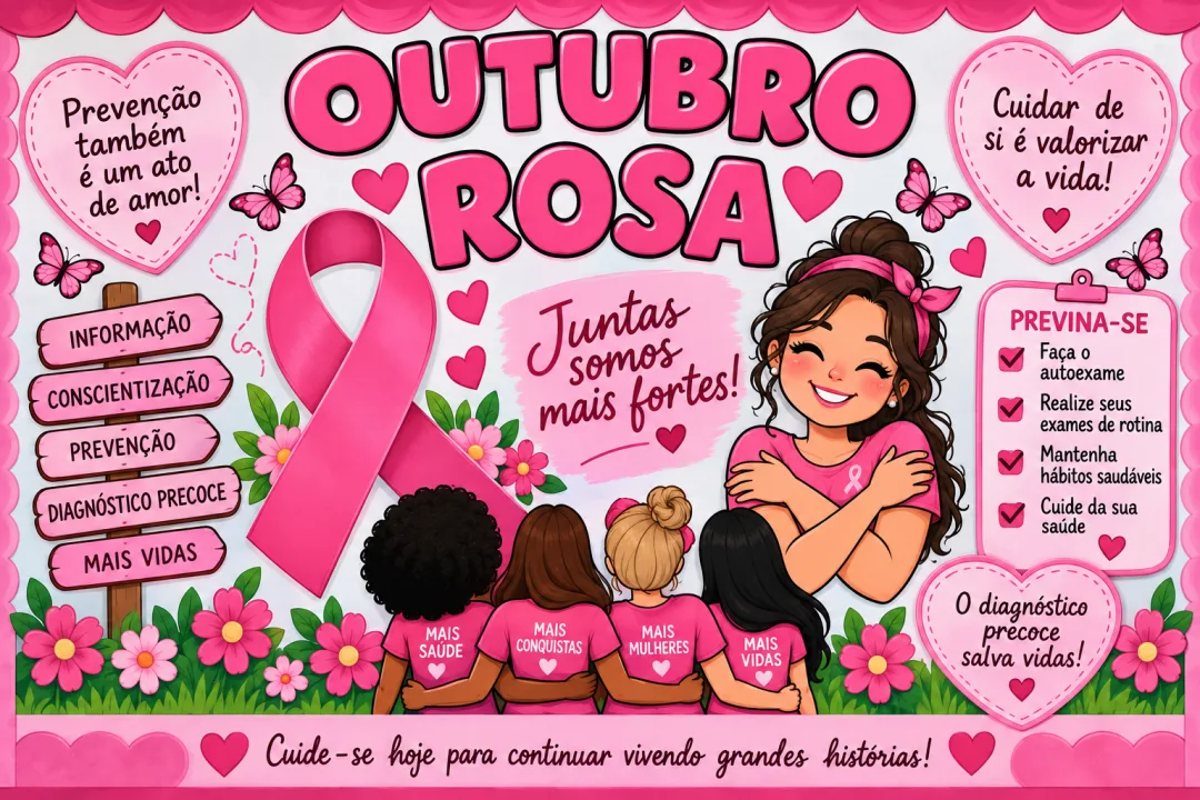 Painel Outubro Rosa - 30 Páginas - PDF - Educação Fundamental Especial — imagem 2