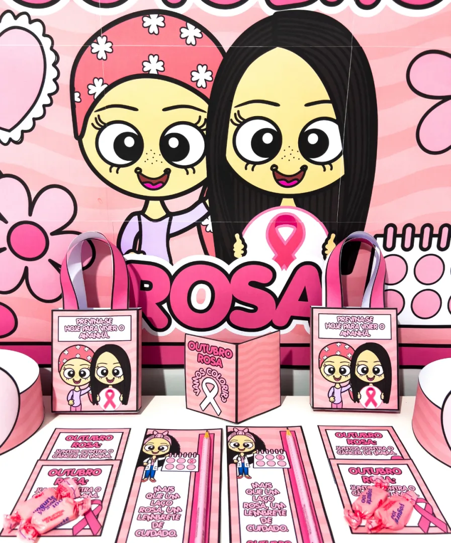 PAINEL OUTUBRO ROSA E LEMBRANCINHAS — imagem 2