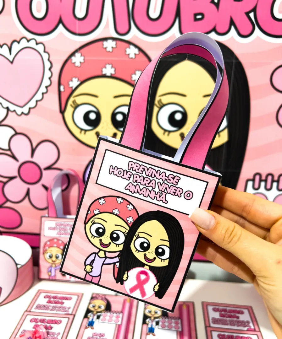 PAINEL OUTUBRO ROSA E LEMBRANCINHAS — imagem 3