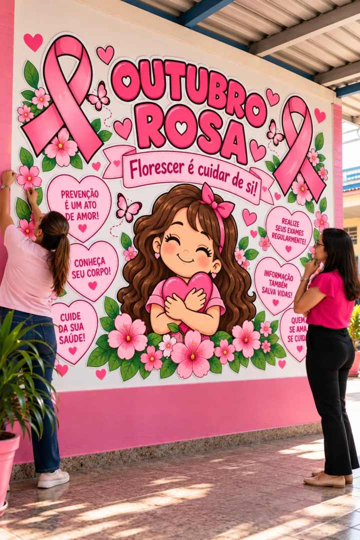 Painel Outubro Rosa - Ed Infantil/Ens Fundamental e médio - PDF  — imagem 6