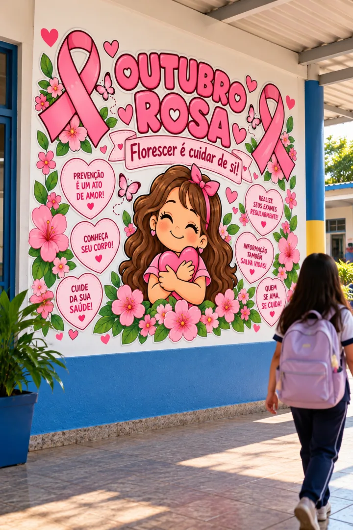Painel Outubro Rosa - Ed Infantil/Ens Fundamental e médio - PDF  — imagem 3