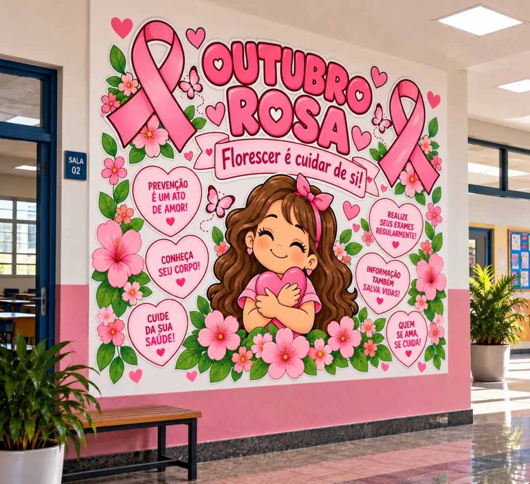 Painel Outubro Rosa - Ed Infantil/Ens Fundamental e médio - PDF  — imagem 2