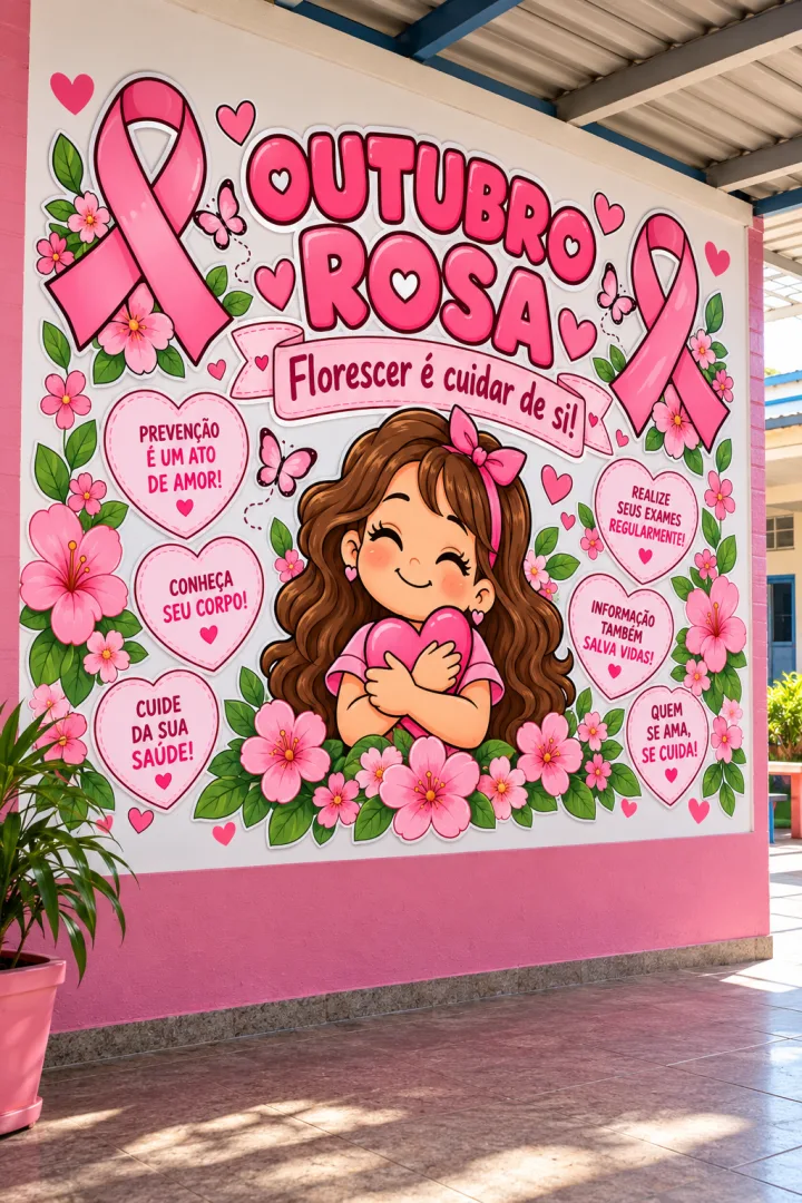 Painel Outubro Rosa - Ed Infantil/Ens Fundamental e médio - PDF  — imagem 4