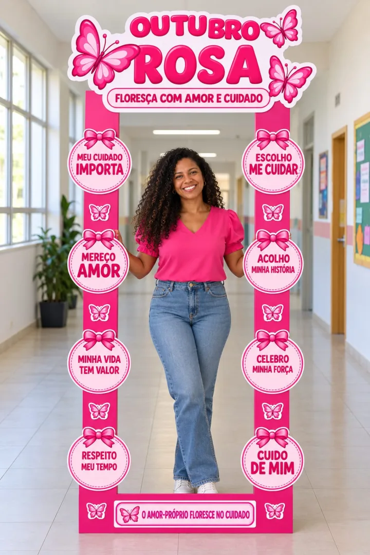 Painel Outubro Rosa para Fotos Decoração Ampliada para Eventos — imagem 3