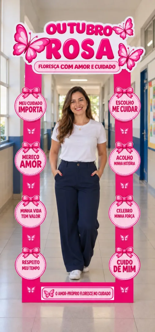 Painel Outubro Rosa para Fotos Decoração Ampliada para Eventos — imagem 4